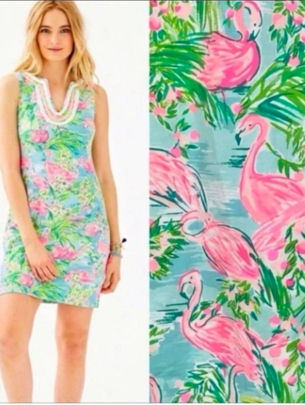 Lilly Pulitzer Harper Sleeveless Shift Dress Cotton  Multi Floridita Sz S
